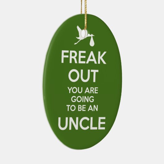 妊娠の発表のクリスマスは叔父さんにあります セラミックオーナメント (右)