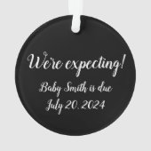 妊娠の発表のパーソナライズされたクリスマス オーナメント (裏面)