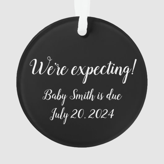 妊娠の発表のパーソナライズされたクリスマス オーナメント (裏面)