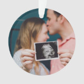 妊娠の発表のパーソナライズされたクリスマス オーナメント (正面)