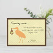 妊娠の発表のパーソナライズなこうのとり 案内状 (スタンド正面)