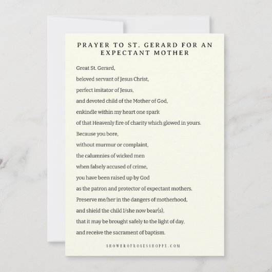 妊娠の発表の宗教祈りの言葉 ノートカード (裏面)