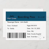 妊娠の発表の旅行をテーマにした 招待状 (正面/裏面)