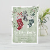 妊娠の発表の水の色の家族ストッキング シーズンカード (スタンド正面)