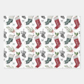 妊娠の発表の水の色の家族ストッキング ラッピングペーパーシート (正面3)