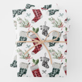 妊娠の発表の水の色の家族ストッキング ラッピングペーパーシート (インサイチュ)