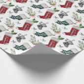 妊娠の発表の水の色の家族ストッキング ラッピングペーパー (角)