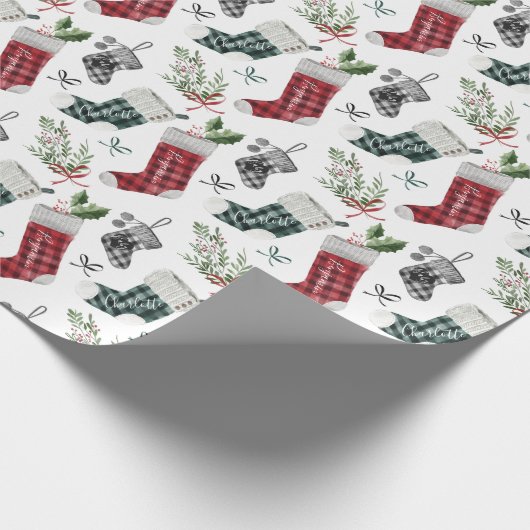 妊娠の発表の水の色の家族ストッキング ラッピングペーパー (角)