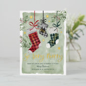 妊娠の発表の水の色の家族ストッキング 箔シーズンカード (立ち正面)