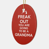 妊娠の発表の祖母のオーナメントのクリスマス セラミックオーナメント (左)