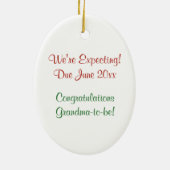 妊娠の発表の祖母のオーナメントのクリスマス セラミックオーナメント (裏面)