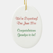 妊娠の発表の祖父のオーナメントのクリスマス セラミックオーナメント (裏面)