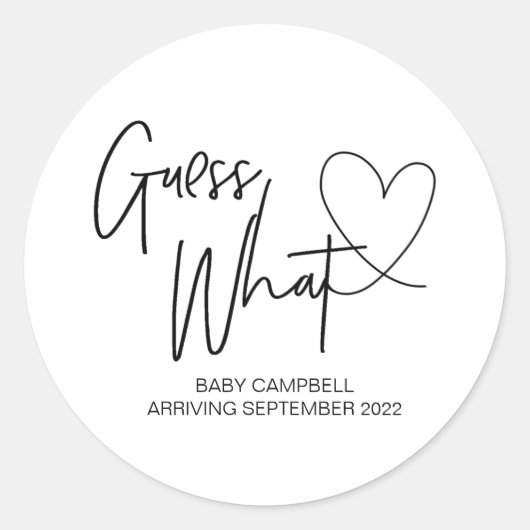妊娠の発表は推測を明らかにするベビー ラウンドシール (正面)