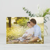 妊娠の発表をすぐに来るシンプルな優雅 案内状 (スタンド正面)