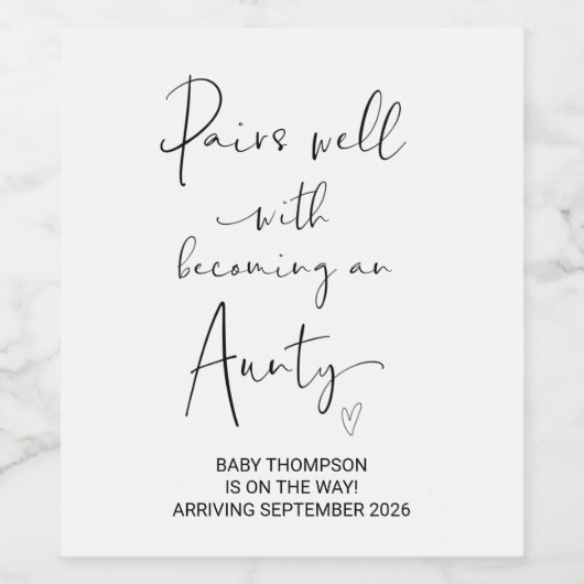 妊娠の発表をする叔母の友人W ワインラベル (シングルラベル)