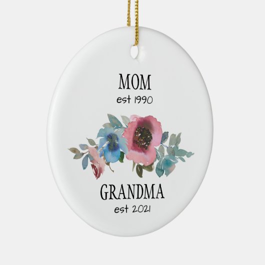 妊娠の発表をする母祖母 セラミックオーナメント (右)