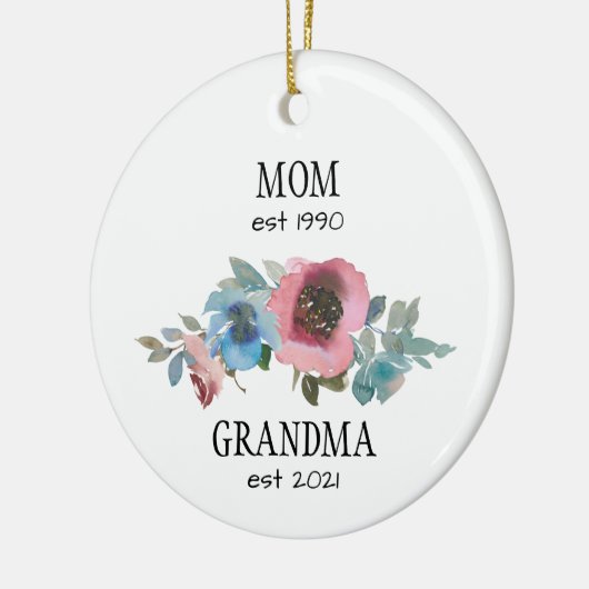 妊娠の発表をする母祖母 セラミックオーナメント (左)