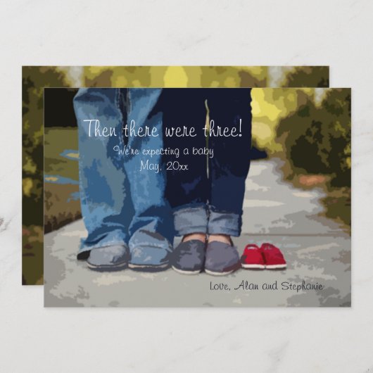 妊娠の発表を待っている 案内状 (正面/裏面)