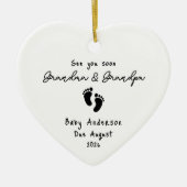 妊娠の発表ウルトラサウンドクリスマス セラミックオーナメント (正面)