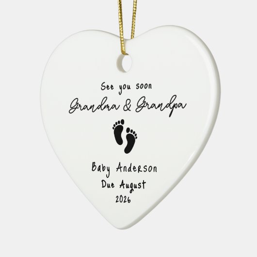 妊娠の発表ウルトラサウンドクリスマス セラミックオーナメント (左)