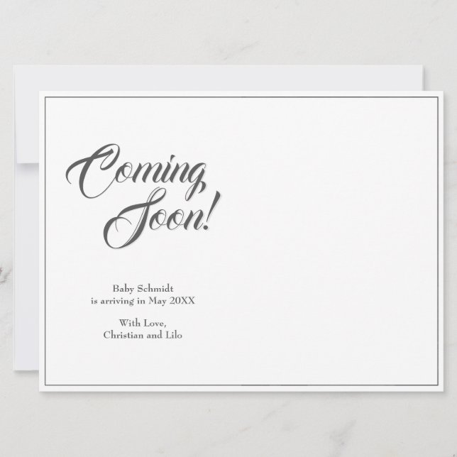 妊娠の発表クラシックスタイル (正面)