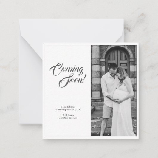 妊娠の発表クラシックスタイル ノートカード (正面)