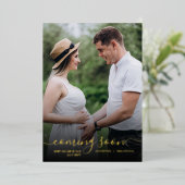 妊娠の発表クラシー金箔のオーバーレイ 箔シーズンカード (立ち正面)