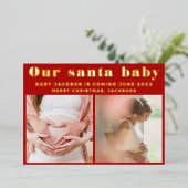 妊娠の発表クリスマス 箔シーズンカード (立ち正面)