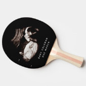 妊娠の発表ソノグラム来の間もなく 卓球ラケット (横)