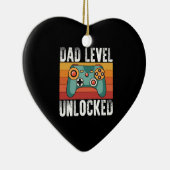 妊娠の発表パパレベル新しい父のロック解除 セラミックオーナメント (右)