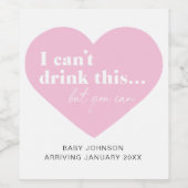 妊娠の発表ワインまたはワきらめくインラベル ワインラベル (シングルラベル)