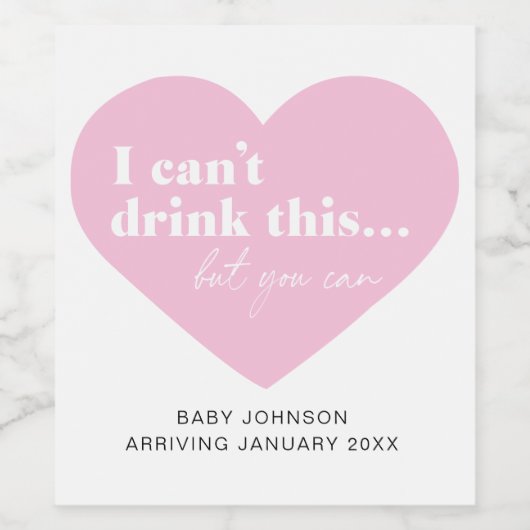 妊娠の発表ワインまたはワきらめくインラベル ワインラベル (シングルラベル)