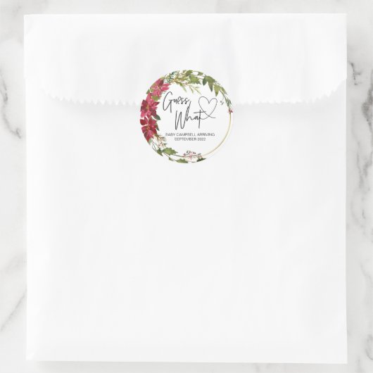 妊娠の発表推測どのようなベビークリスマス ラウンドシール (バッグ)