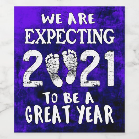 妊娠の発表2021我々は期待している ワインラベル (シングルラベル)