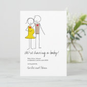 妊娠の発表、ニュートラルカラー 案内状 (スタンド正面)