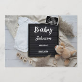 妊娠の発表 |レターボエレガントードベビー 招待状 (裏面)