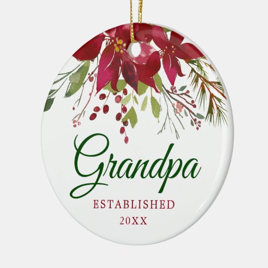 妊娠の発表 | 新しいおじいちゃんギフト セラミックオーナメント (左)