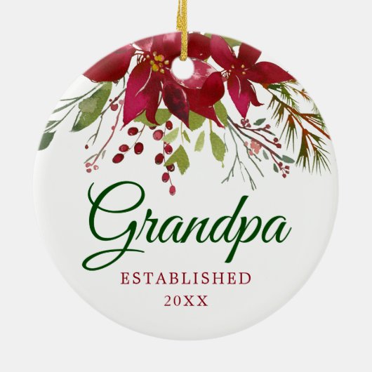 妊娠の発表 | 新しいおじいちゃんギフト セラミックオーナメント (裏面)