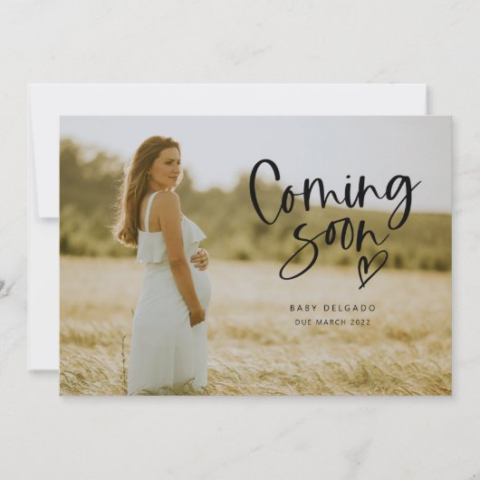 妊娠の発表 |来のハート 案内状 (正面)