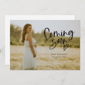 妊娠の発表 |来のハート 案内状 (正面/裏面)