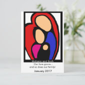 妊娠の発表 – 母、パパ、ベビー 案内状 (スタンド正面)