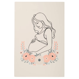 妊娠の静けさ ラインアート メタルプリント