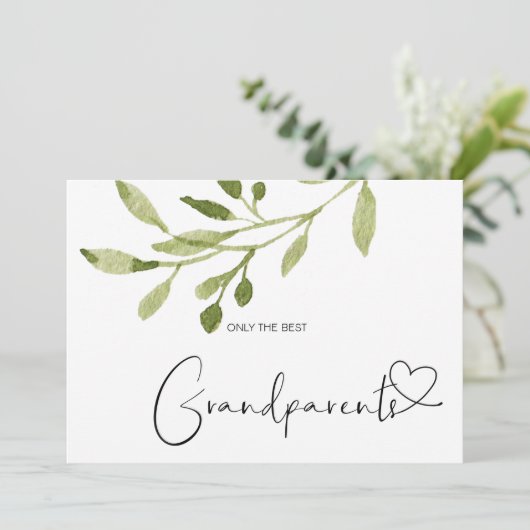 妊娠は祖父母素晴らしを明かす可愛いベビー カード (スタンド正面)
