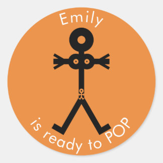 妊娠アイコンの準備ができていポップ・アートのる ラウンドシール