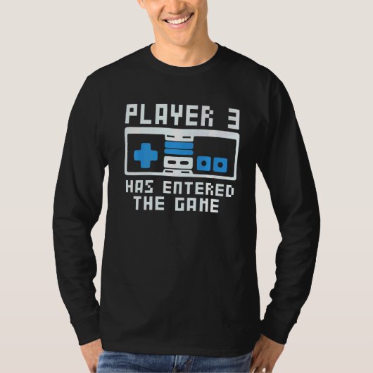妊娠アナウンスプレーヤー3は間もなくTに入った Tシャツ (正面)