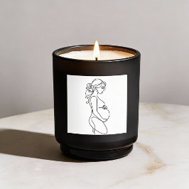 妊娠エレガントラインアートミニマリストステッカー ラウンドシール