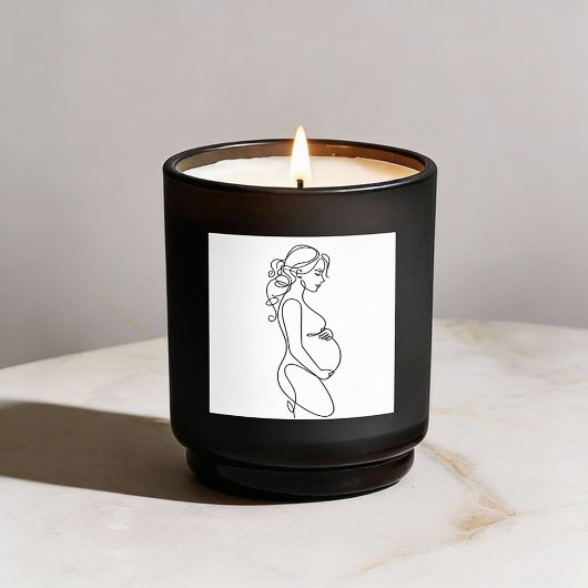 妊娠エレガントラインアートミニマリストステッカー ラウンドシール