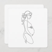 妊娠エレガントラインアートミニマリスト 招待状 (正面/裏面)