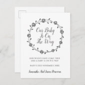 妊娠エレガント発表フラワーバッドリース 案内ポストカード (正面/裏面)