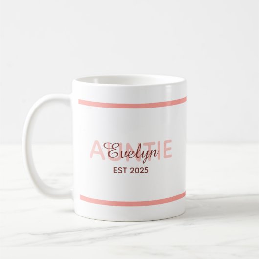 妊娠カスタムジェンダーがミニマルシンプルリスト コーヒーマグカップ (左)